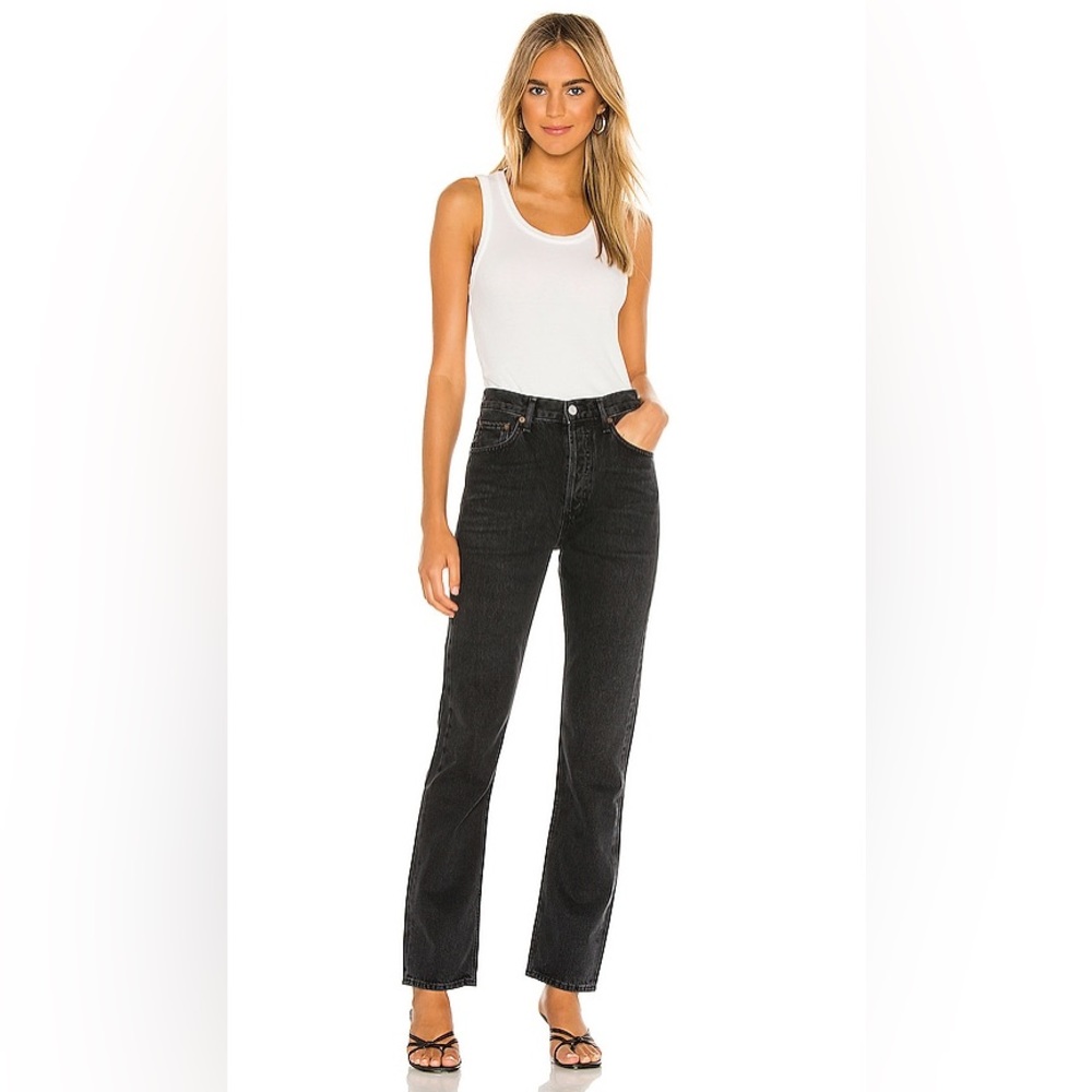 AGOLDE Lana Straight in Haywire Black Denim Jeans Size 26